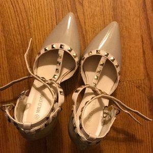 Nude studded heels